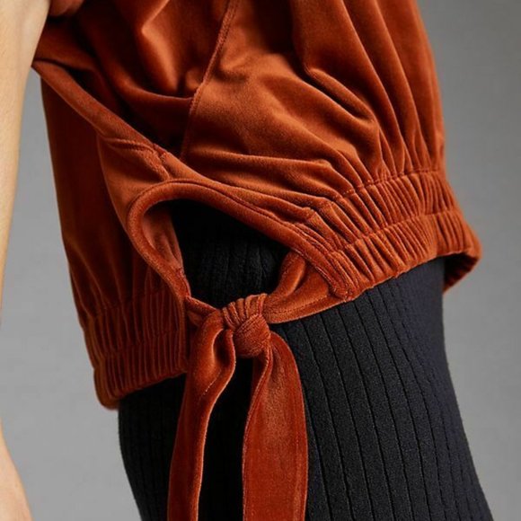 Daily Practice by Anthropologie Side-Tie Velvet Pullover size M new nwt - Picture 4 of 7